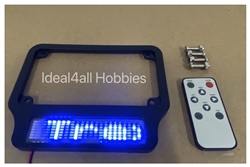 Motorcycle High Intensity SMART LED License Plate Frame (BLUE Letters)