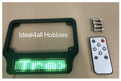 Motorcycle High Intensity SMART LED License Plate Frame (GREEN Letters)