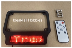 Motorcycle High Intensity SMART LED License Plate Frame (RED Letters)